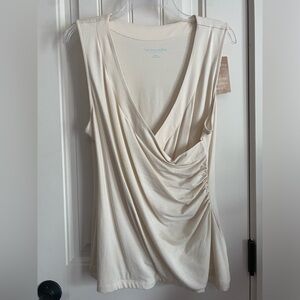 Soft Surroundings Cream Draped Tank NWT